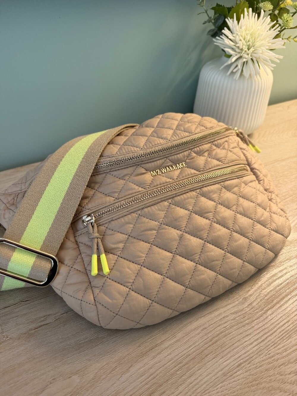 MZ WALLACE Small Crosby Sling, Buff/Neon/Gold